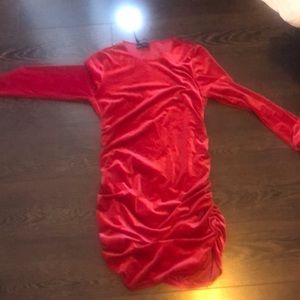 Pink Velvet Long Sleeve Dress